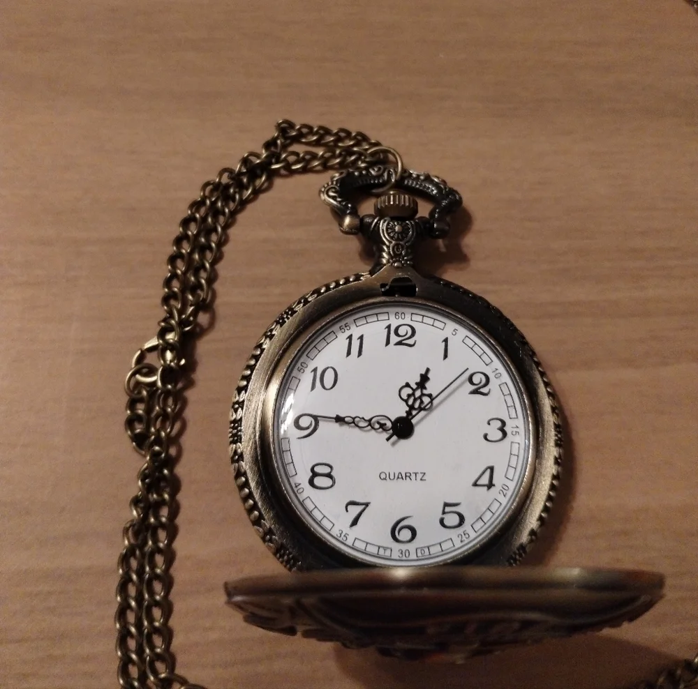 New Men's Firefighter Pocket Watch Necklace